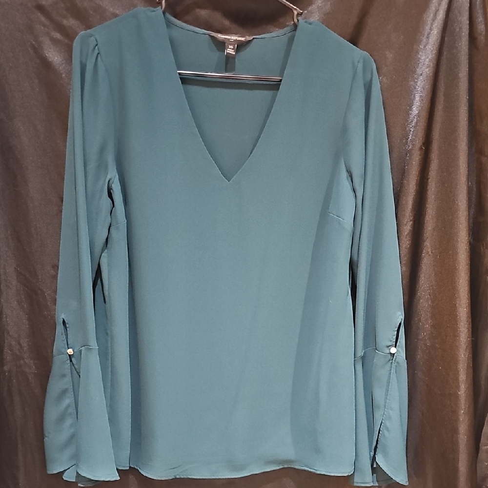 Banana Republic Teal V-Neck Blouse